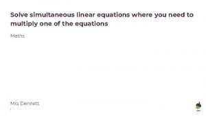 Solve simultaneous linear equations where you need to