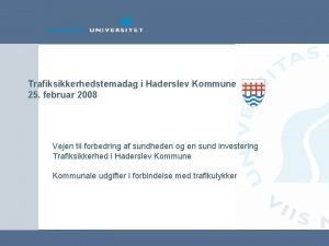 Trafiksikkerhedstemadag i Haderslev Kommune 25 februar 2008 Vejen