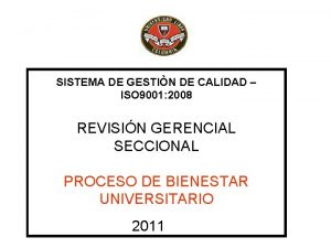 SISTEMA DE GESTIN DE CALIDAD ISO 9001 2008