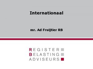 Internationaal mr Ad Fruijtier RB Programma 1 2