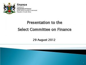 finance Department Department of Finance North West Provincial