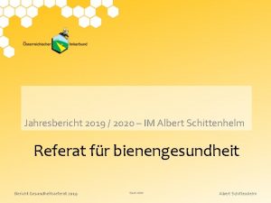 Jahresbericht 2019 2020 IM Albert Schittenhelm Referat fr