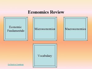 Economics Review Economic Fundamentals Microeconomics Vocabulary Go Back