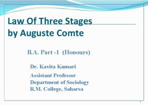 Law Of Three Stages by Auguste Comte B