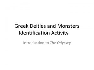 Greek Deities and Monsters Identification Activity Introduction to