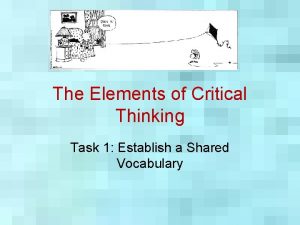 The Elements of Critical Thinking Task 1 Establish