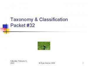 Taxonomy Classification Packet 32 Saturday February 5 2022