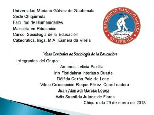 Universidad Mariano Glvez de Guatemala Sede Chiquimula Facultad
