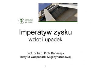 Imperatyw zysku wzlot i upadek prof dr hab