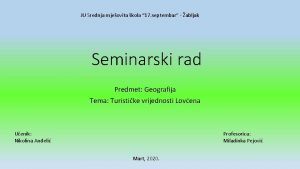 JU Srednja mjeovita kola 17 septembar abljak Seminarski