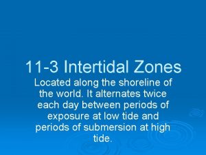 11 3 Intertidal Zones Located along the shoreline