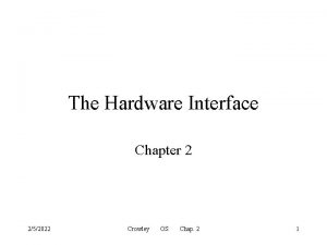 The Hardware Interface Chapter 2 252022 Crowley OS