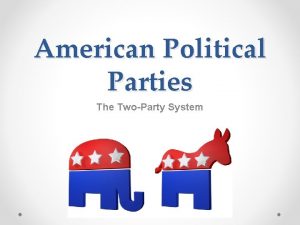 American Political Parties The TwoParty System What Is