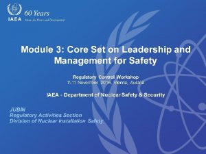 IAEA International Atomic Energy Agency Content 1 2