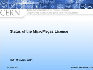 Status of the Micro Megas License RD 51