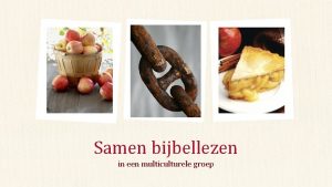 Samen bijbellezen in een multiculturele groep Programma les