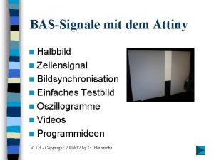 BASSignale mit dem Attiny n Halbbild n Zeilensignal