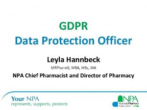 GDPR Data Protection Officer Leyla Hannbeck MRPharm S