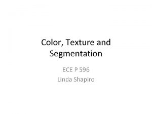 Color Texture and Segmentation ECE P 596 Linda