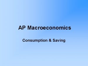AP Macroeconomics Consumption Saving Disposable Income DI Income