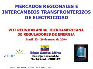MERCADOS REGIONALES E INTERCAMBIOS TRANSFRONTERIZOS DE ELECTRICIDAD VIII