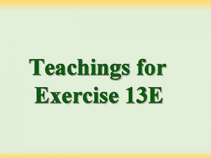 Teachings for Exercise 13 E Integration Definite integration