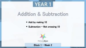 YEAR 1 Addition Subtraction Add by making 10