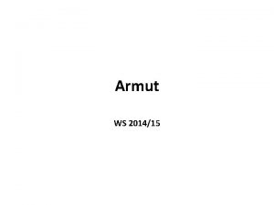 Armut WS 201415 Programm I Wer ist Arm