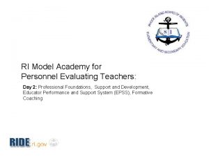 RI Model Academy for Personnel Evaluating Teachers Day