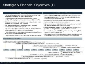 Strategic Financial Objectives T Financial Operational Objectives Strategic