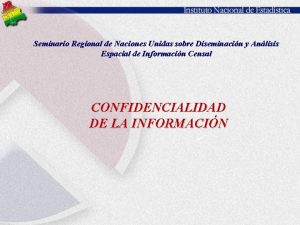 Seminario Regional de Naciones Unidas sobre Diseminacin y