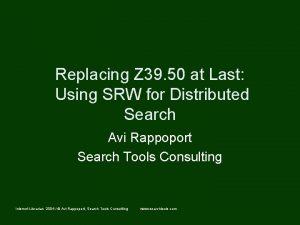 Replacing Z 39 50 at Last Using SRW