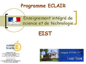 Programme ECLAIR Enseignement intgr de science et de