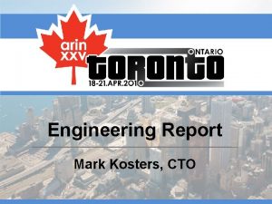 Engineering Report Mark Kosters CTO Engineering Theme Working