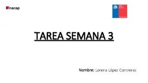 TAREA SEMANA 3 Nombre Lorena Lpez Contreras Contexto