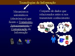 Tecnologias de Informao Mecanismos automticos electrnicos que fazem