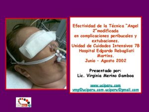 Efectividad de la Tcnica Angel 2modificada en complicaciones