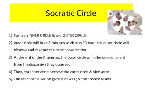 Socratic Circle 1 Form an INNER CIRCLE and