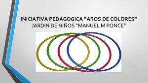 INICIATIVA PEDAGOGICA AROS DE COLORES JARDIN DE NIOS