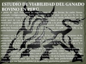 ESTUDIO DE VIABILIDAD DEL GANADO BOVINO EN PER