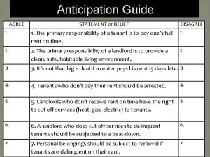 Anticipation Guide AGREE STATEMENT or BELIEF DISAGREE 1