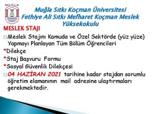 Mula Stk Koman niversitesi Fethiye Ali Stk Mefharet