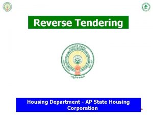 Reverse Tendering Housing Department AP State Housing Corporation