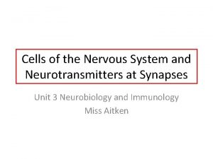 Cells of the Nervous System and Neurotransmitters at