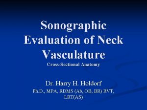 Sonographic Evaluation of Neck Vasculature CrossSectional Anatomy Dr