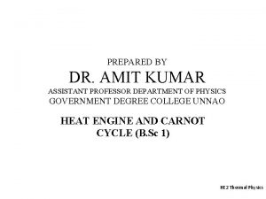PREPARED BY DR AMIT KUMAR ASSISTANT PROFESSOR DEPARTMENT