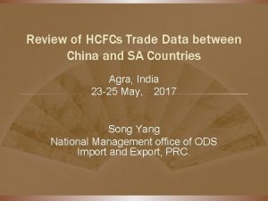 Review of HCFCs Trade Data between China and