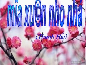 Thanh Ha i NH TH THANH HI 1930