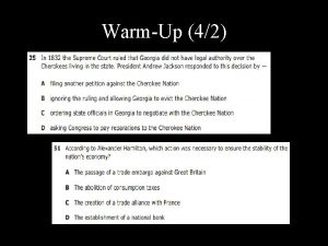 WarmUp 42 Reforming American Ideals Describe in detail