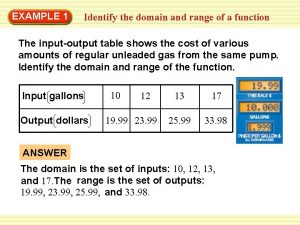 EXAMPLE 1 Identify the domain and range of